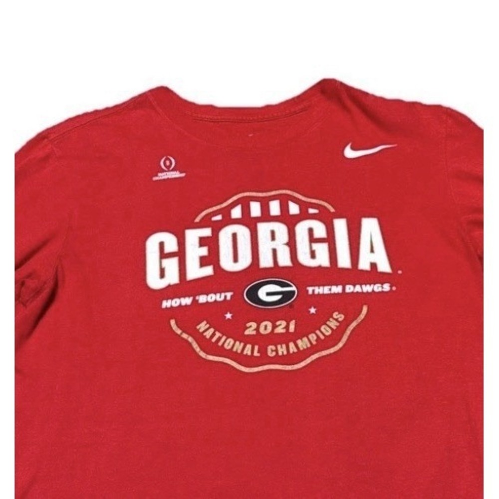 Nike Georgia Bulldogs National Championship NCAA Football 2021 LS Shirt Med